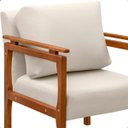 Ver imagem 3 de Kit 4 Poltrona Sala Decorativa Dallas Estofada Veludo Gelo Base Madeira Castanho - Arkell