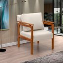 Ver imagem 2 de Kit 4 Poltrona Sala Decorativa Dallas Estofada Veludo Gelo Base Madeira Castanho - Arkell