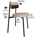 Ver imagem 2 de Kit 08 Cadeiras Estofada para Sala de Jantar Astrid Preto C01 Linho Areia Courino Whisky - Lyam