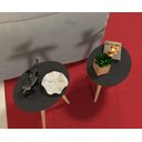 Ver imagem 2 de Conjunto Mesa Lateral E Apoio Oval Pés Palito Retrô - Preto