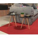 Ver imagem 1 de Conjunto Mesa Lateral E Apoio Oval Pés Palito Retrô - Preto