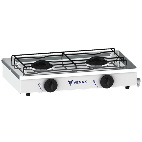FOGAO DE MESA 2 BOCAS VENAX FLAMAR SEM TAMPA BRANCO GAS GLP