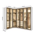 Ver imagem 3 de Guarda-Roupa Modulado Reflecta com LED Canto Oblíquo 7 Portas 6 Gavetas MDF Cairo Branco/Neve