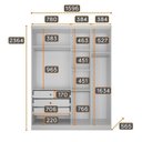 Ver imagem 5 de Guarda-Roupa Modulado Reflecta com LED Canto Oblíquo 7 Portas 6 Gavetas 100% MDF Cairo