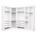 Ver imagem 4 de Guarda-Roupa Modulado Reflecta com LED Canto Oblíquo 7 Portas 6 Gavetas MDF Cairo Branco/Neve