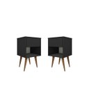 Ver imagem 2 de Kit 2 Mesas de Cabeceira Retrô Pés Palito 100% Mdf Plancasa:preto Tx