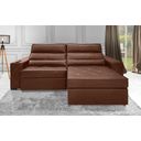 Ver imagem 1 de Sofá France Exclusivi em Couro com Braço de Indução 2.10m Cor Marrom