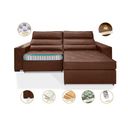 Ver imagem 3 de Sofá France Exclusivi em Couro com Braço de Indução 2.10m Cor Marrom