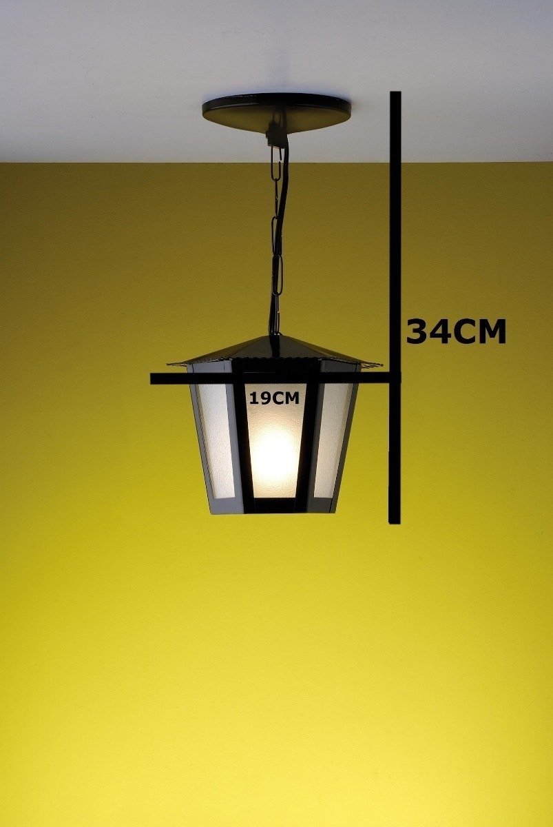 Kit C/ 2 Luminárias Pendente Colonial Sextavado Preto MadeiraMadeira