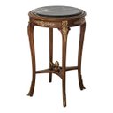 Ver imagem 1 de Mesa Lateral Imbuia Luiz XV Adornos Bronze Marmore Formosa