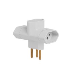 Kit 2 Pino Adaptador para Tomada Tipo T Benjamin 3 Pino Bipolar 10a 250v Cor:cinza Claro - 2