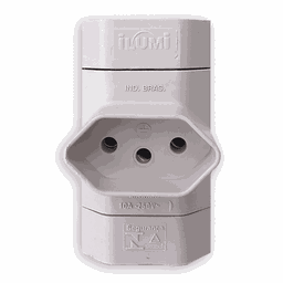 Kit 2 Pino Adaptador para Tomada Tipo T Benjamin 3 Pino Bipolar 10a 250v Cor:cinza Claro - 4