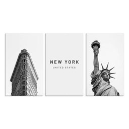 Conjunto Quadros New York 100x190cm Kit Mosaico - 1