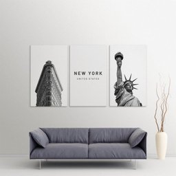 Conjunto Quadros New York 100x190cm Kit Mosaico - 2