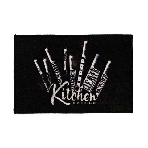 Tapete Cozinha Antiderrapante Clean 21 Preto 0,40x0,60m