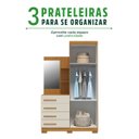 Ver imagem 5 de Guarda Roupa Solteiro 2 Portas e 4 Gavetas c/ 1 Espelho Melissa Cinamomo/Off White - Acp