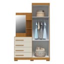 Ver imagem 4 de Guarda Roupa Solteiro 2 Portas e 4 Gavetas c/ 1 Espelho Melissa Cinamomo/Off White - Acp