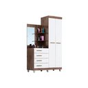 Ver imagem 6 de Guarda Roupa Solteiro 2 Portas e 4 Gavetas C/ 1 Espelho Melissa Cinamomo/off White - Acp