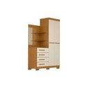 Ver imagem 1 de Guarda Roupa Solteiro 2 Portas e 4 Gavetas C/ 1 Espelho Melissa Cinamomo/off White - Acp