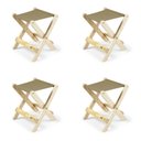 Ver imagem 1 de Kit 4 Banquetas Dobráveis Camping Sereno Bege/Caqui