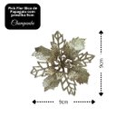 Ver imagem 5 de Jogo 6 Flores Bico de Papagaio Champanhe Natal Pick Glitter 9cm com Presilha - Magizi