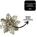 Ver imagem 4 de Jogo 6 Flores Bico de Papagaio Champanhe Natal Pick Glitter 9cm com Presilha - Magizi