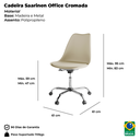 Ver imagem 6 de Cadeira Polipropileno Saarinen Office; Design para Home Office e Escritório - Nude