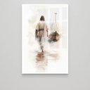 Ver imagem 2 de Quadro Minimalista Jesus sobre Águas - 70x50cm:moldura Preta
