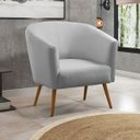 Ver imagem 4 de Poltrona para Sala e Escritório Decorativa Pé Palito Belize Veludo Prata
