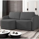 Ver imagem 2 de Sofá Cama Casal para Sala 236cm Polska K04 Linho Cinza Escuro - Mpozenato