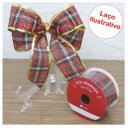 Ver imagem 1 de Kit 2 Rolos Fita Aramada Xadrez Decoração Natalina 5cmx3m
