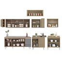 Ver imagem 6 de Armário de Cozinha Modulado de Canto 8 Peças Cp27 com Pia Inox Castanho/cinza - Lumil Lumil Móveis