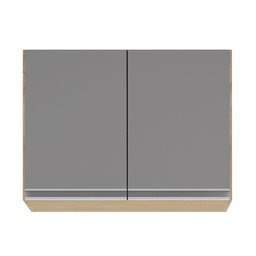 Armário de Cozinha Modulado de Canto 8 Peças Cp27 com Pia Inox Castanho/cinza - Lumil Lumil Móveis - 8