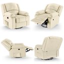 Ver imagem 6 de Poltrona do Papai Reclinável Sala de Cinema Madrid Glider Manual Giratória Massagem USB PU Bege G26