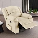 Ver imagem 1 de Poltrona do Papai Reclinável Sala de Cinema Madrid Glider Manual Giratória Massagem USB PU Bege G26 