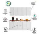 Ver imagem 4 de Cozinha Completa Unna 9 Portas 2 Gavetas Poliman Móveis Branco