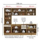 Ver imagem 3 de Cozinha Armario 5 Peças Paneleiro Balcao para Pia 258 cm Etna Carvalho Oak Off White Poliman