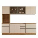 Ver imagem 1 de Cozinha Armario 5 Peças Paneleiro Balcao para Pia 258 cm Etna Carvalho Oak Off White Poliman