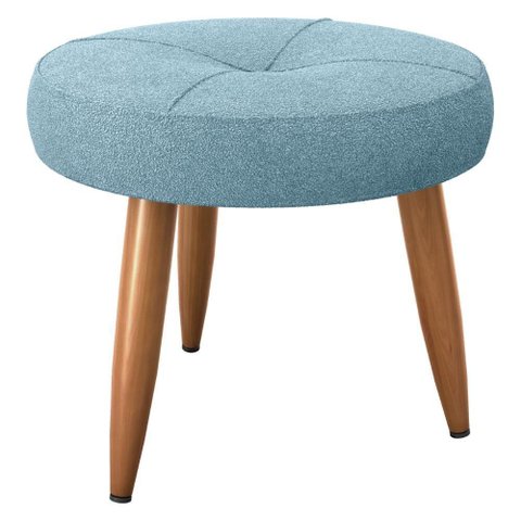 Puff Decorativa Redondo Marici Boucle Azul