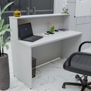 Ver imagem 3 de Balcão Atendimento Recepção Consultório 1200x600 Netmobil - Branco