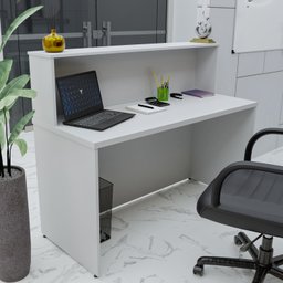 Balcão Atendimento Recepção Consultório 1200x600 Netmobil - Branco - 3