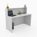 Ver imagem 5 de Balcão Atendimento Recepção Consultório 1200x600 Netmobil - Branco