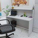 Ver imagem 2 de Balcão Atendimento Recepção Consultório 1200x600 Netmobil - Branco