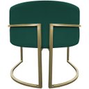 Ver mais imagens de Poltrona Decorativa Recepção Luna Suede Verde Base de Ferro Champagne
