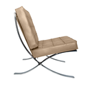 Ver imagem 4 de Poltrona Barcelona Base Inox Couro Natural Legitimo:areia