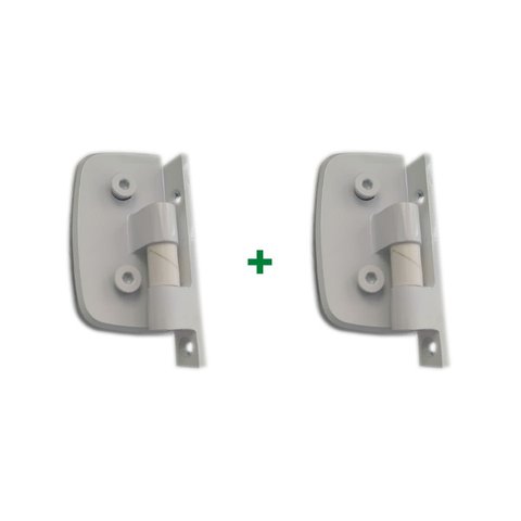 1114 - Dobradiça automática para porta de vidro temperado blindex Branco - 2 unidades