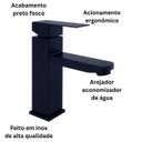 Ver imagem 5 de Torneira Acqua Metais Quadra 2027 Monocomando Preta Banheiro