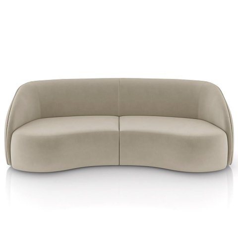 Sofá 4 Lugares para Sala Living Orgânico 288cm Eron M03 Veludo Bege - Lyam