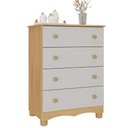 Ver imagem 2 de Cômoda Infantil 65cm com 4 Gavetas Dengo Multimóveis Mp4409 Madeirado/off White Madeirado/off