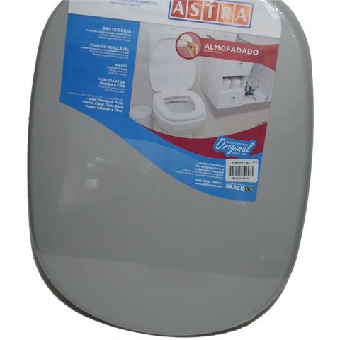 Assento Sanitário Almofadado Icasa Sabatini Etna Cinza claro